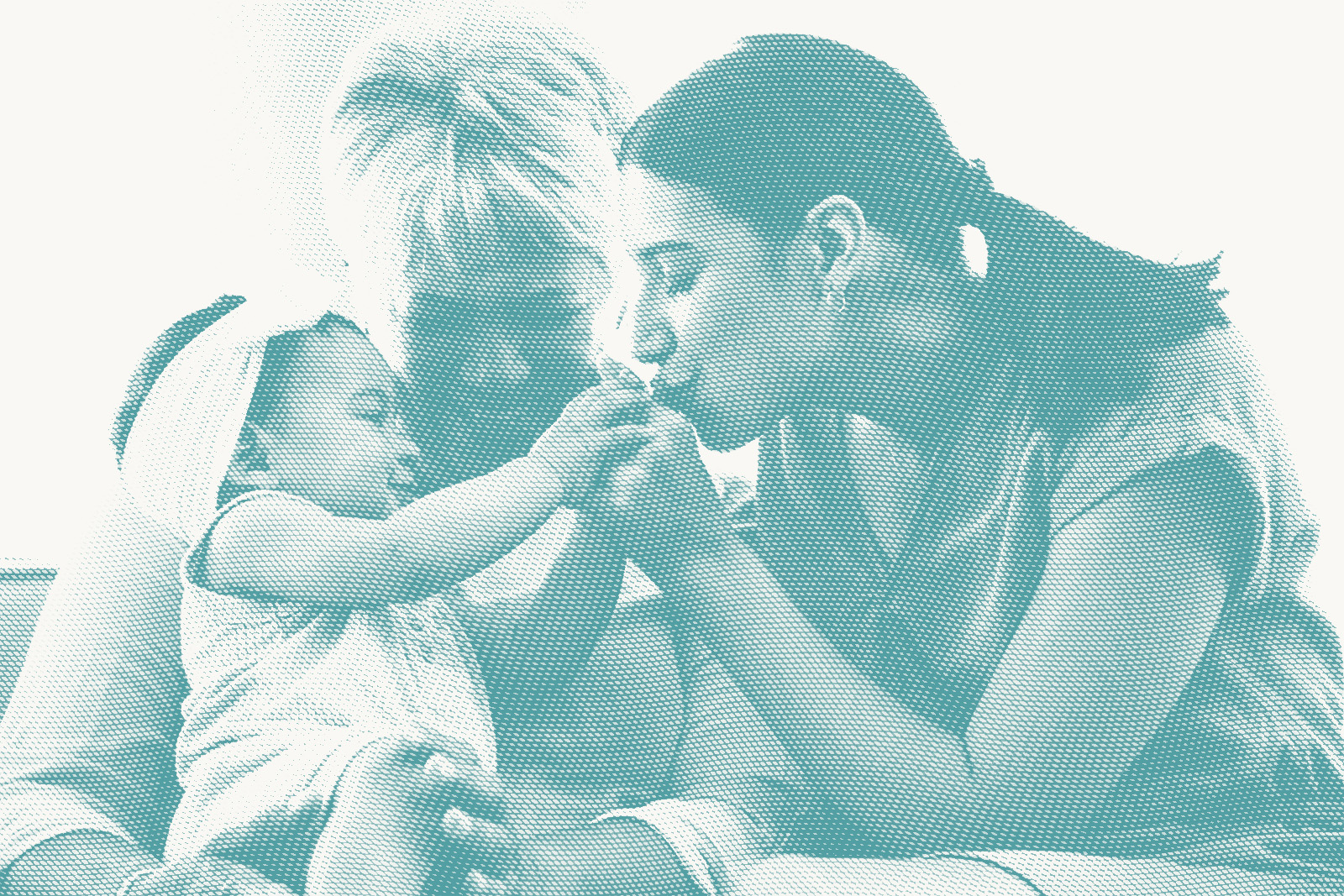 a photo of three generations of women, a baby, a mother, and a grandmother, to evoke family history